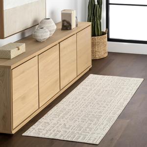 Ковер-дорожка nuLOOM, 77 x 183 см, Amity Abstract машинная стирка для гостиной, спальни, столовой, прихожей, коридора, кухни, Amity Light Grey