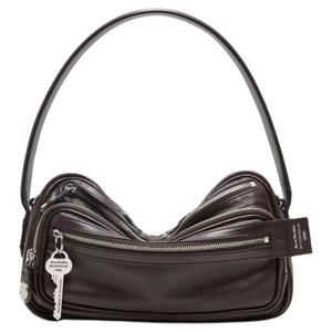 Acne Studios Сумка через плечо из телячьей кожи женская chocolate brown