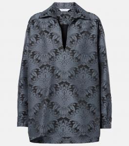 Рубашка Anemone из смесовой шерсти с жаккардом Max Mara, Acquamarina