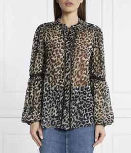 Блуза женская Guess Jeans с леопардовым принтом, черный