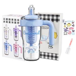 Коллекция Cinnamoroll, пластиковый стакан для воды 850ml Sanrio, Cinnamoroll Water Cup+Shopping Bag+Sticker Cup Brush