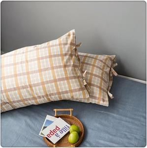 DUYHBAWRS Комплект постельного белья хлопковый клетчатый кремовый