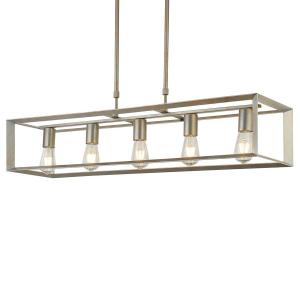 Подвесной светильник searchlight Heaton, сталь - 5-пламенная