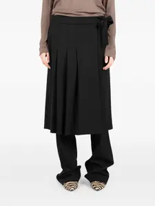 Юбка миди А-силуэта с плиссировкой и запахом Société Anonyme, черный