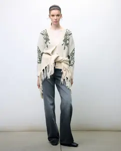 Женская куртка с V-образным вырезом и деталями на плечах Tintoretto, бежевый