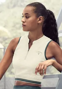 LASCANA ACTIVE кроп-топ "Теннис" на молнии, кремовый