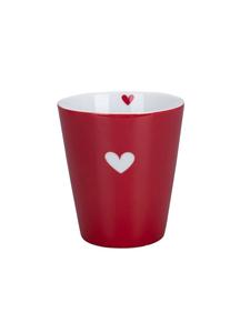 Кружка Счастливая с разноцветным сердцем в красном цвете Krasilnikoff