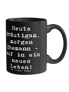Кружка жениха дня с надписью Singing in Black Mr. & Mrs. Panda