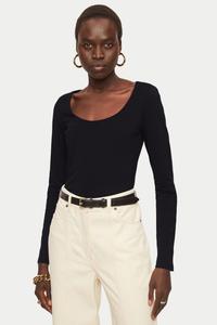 Футболка с двойным передом и глубоким вырезом Jigsaw, черный