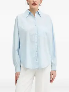 Топ с длинными рукавами и нагрудным карманом Boss, синий