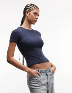 Темно-синяя приталенная футболка Weekday