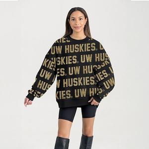 Женский черный свитшот washington huskies hype era Gameday Couture