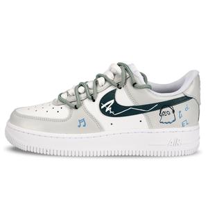Nike Кроссовки Air Force 1 с низким верхом, противоскользящие и износостойкие, унисекс, белые, серые