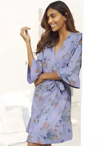 Кимоно Vivance Dreams с воланами, цвет Lavendel-Allover-Geblümt