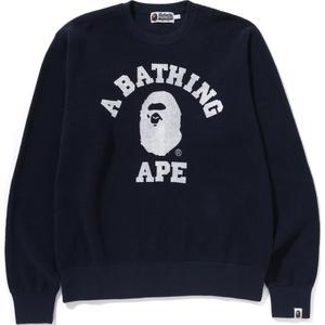 Bape College Waffle свитер A BATHING APE, синий
