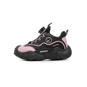 Детские кроссовки для девочек Slip Resistant Cushioning Abrasion Resistant Breathable Low top и повседневные туфли для мальчиков WARRIOR, черный/розовый