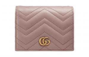 Кошелек для карт GG Marmont из кожи для женщин nude GUCCI