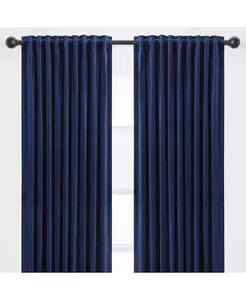 Премиальные двухпанельные затемняющие бархатные шторы — стильные и прочные шторы для гостиной или спальни — 52 x 63 дюйма — золотистые Chanasya, indigo
