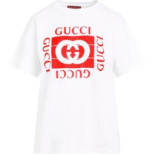 Футболка с логотипом GUCCI, белая