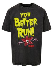 Рубашка F4NT4STIC Stranger Things You Better Run Netflix TV Series, черный