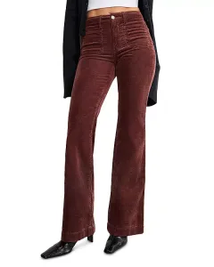 Красивые расклешенные вельветовые джинсы цвета ореха. Good American, коричневый