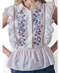 Женская шелковая блузка "Дикая клубника" Cape Cove, Ivory