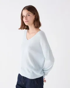 Женский свитер из 100% кашемира с V-образным вырезом Caroll, голубой