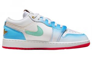 Футболка Jordan Low SE University Blue Gradient GS, бело-голубая