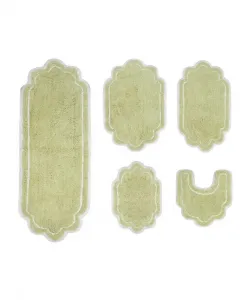 Набор ковриков для ванной комнаты Allure, 5 предметов Home Weavers, зеленый