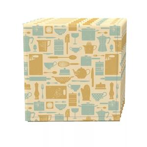 Набор салфеток из 4 шт., 100 % хлопок, 20x20 дюймов, винтажная кухня