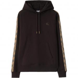 Худи из хлопка Check trimmed Burberry, коричневый