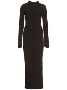 Платье макси в рубчик BALENCIAGA, черный