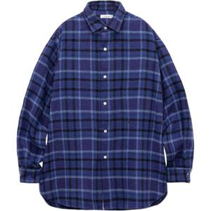 Тяжелая фланелевая рубашка FW25 Unisex Nanamica, синий