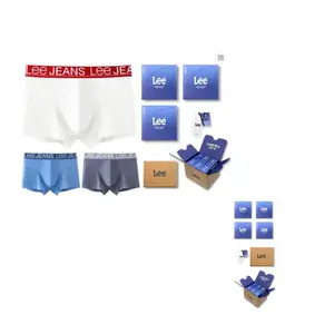 Мужские трусы боксеры упаковка 3 штуки Lee, белый