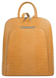 Городской рюкзак Cluty, натуральная кожа, производство Италия, желтый