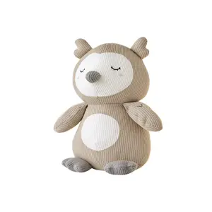 Плюшевая игрушка сова из вязаного мультяшного материала высотой 25см/35см/45см LEVENKENESS, светло-серый