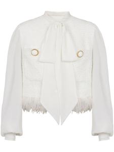 Balmain твидовый пиджак со вставками, белый