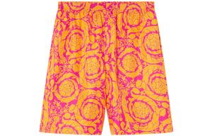 Шорты прямого кроя с барочным принтом VERSACE, оранжевый