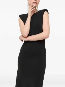 Макси-платье с подплечниками и открытой спиной Patrizia Pepe, черный