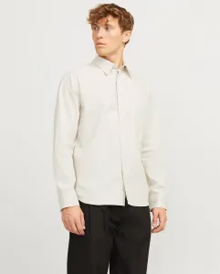 Мужская рубашка с длинными рукавами, застёжкой на пуговицах и передним карманом Jack & Jones, бежевый