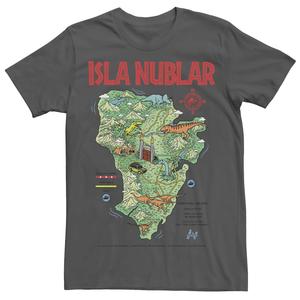 Мужская футболка с картой «Парк Юрского периода» Islas Nublar Landmark Map Licensed Character
