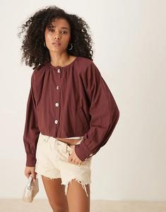 Пиджак Ghospell с застежкой на пуговицы спереди, коричневый