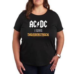 Футболка Missy Plus Size ACDC I Was Thunderstruck с рисунком Licensed Character, черный
