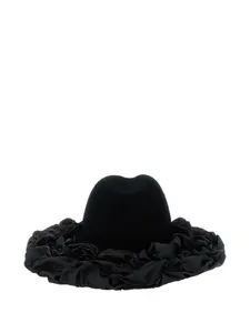 Шляпа с широкими полями и оборками X Hizume COMME DES GARCONS, черный