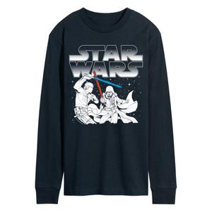 Мужская футболка с длинным рукавом и принтом «Люк против Вейдера» Star Wars, синий