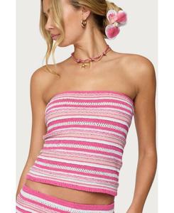 Женский полосатый трикотажный топ без бретелей Nola Edikted, Mix