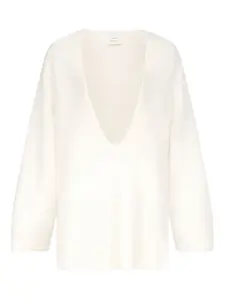 Свитер Gabe в рубчик с U-образным вырезом Loulou De Saison, нейтральный