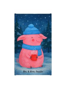 Mr. & Mrs. Panda Туалетное полотенце для гостей с изображением копилки и глинтвейна    белого цвета