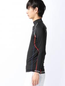 (M) FILA Однотонный компрессионный компрессионный топ с длинным рукавом и высоким воротником.