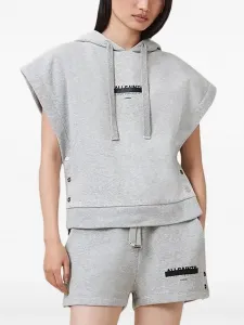 Худи с короткими рукавами Allsaints, серый